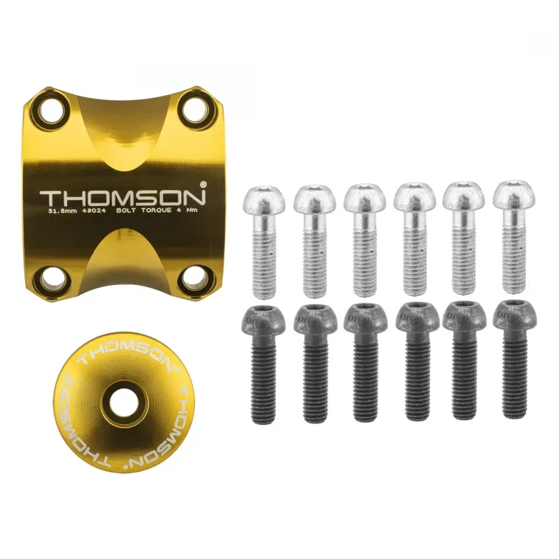 Thomson Stem Dress-up Kit with Cap and Bolts in Gold