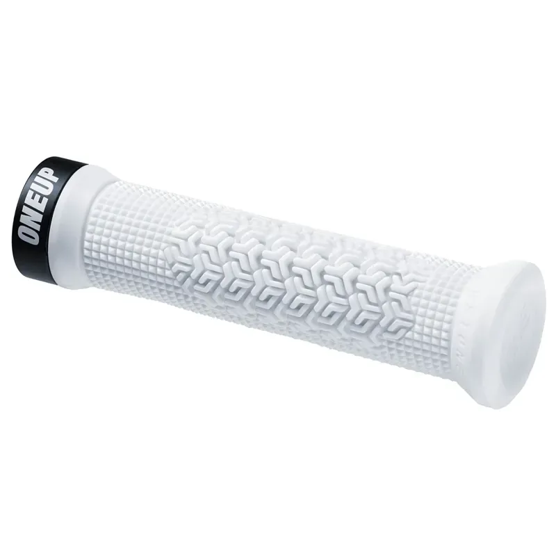 Oneup Components Jackson Goldstone Lock-On Grips in White-1