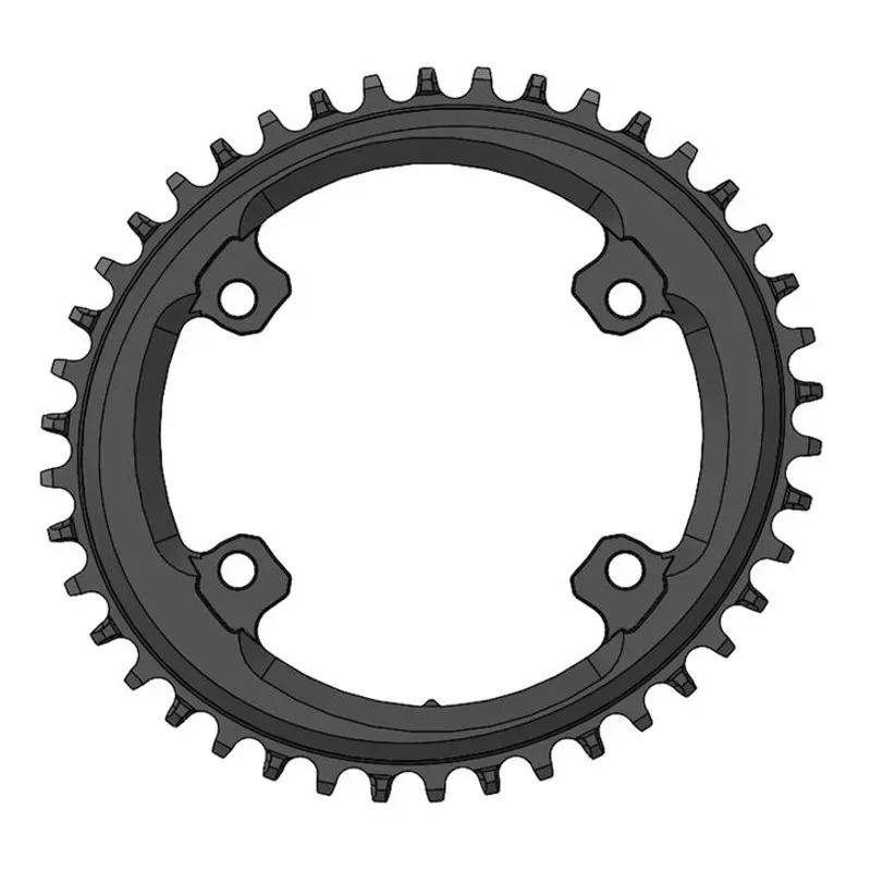 Wolf Tooth Elliptical Shimano 110 Asymmetric BCD Chainring - 42t 110 Asymmetric BCD 4-Bolt Drop-Stop B For Shimano GRX Cranks Black