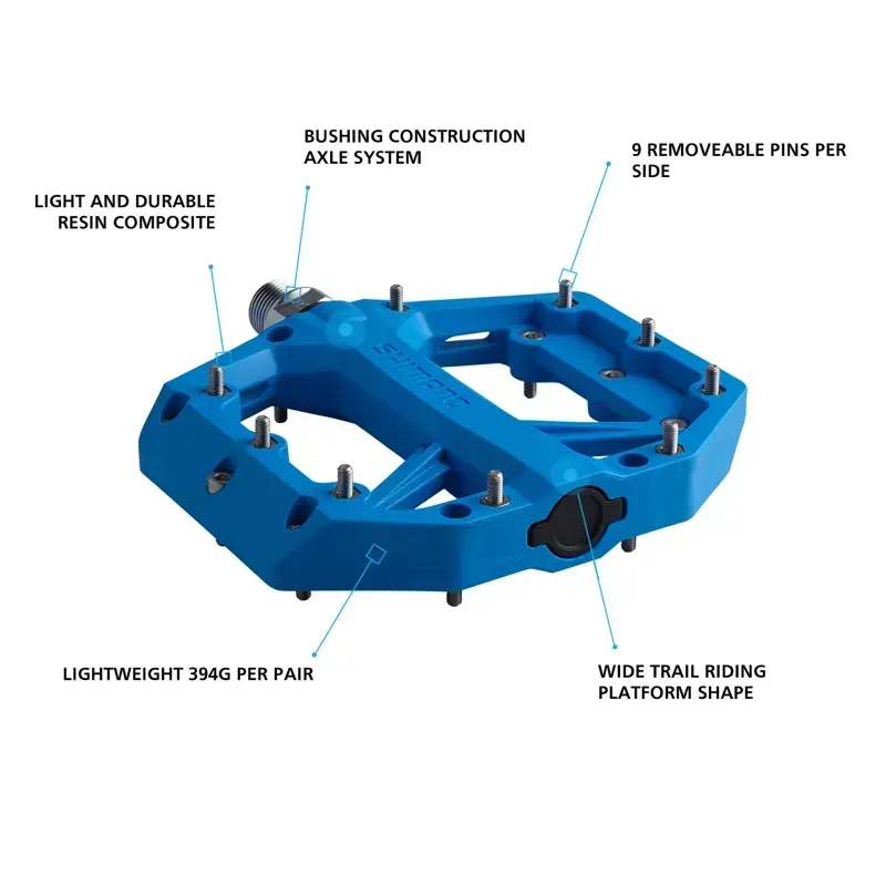 Shimano PD-GR400 Deore Flat Pedals in Blue-1